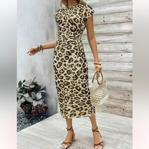 Tan Animal Print Dress